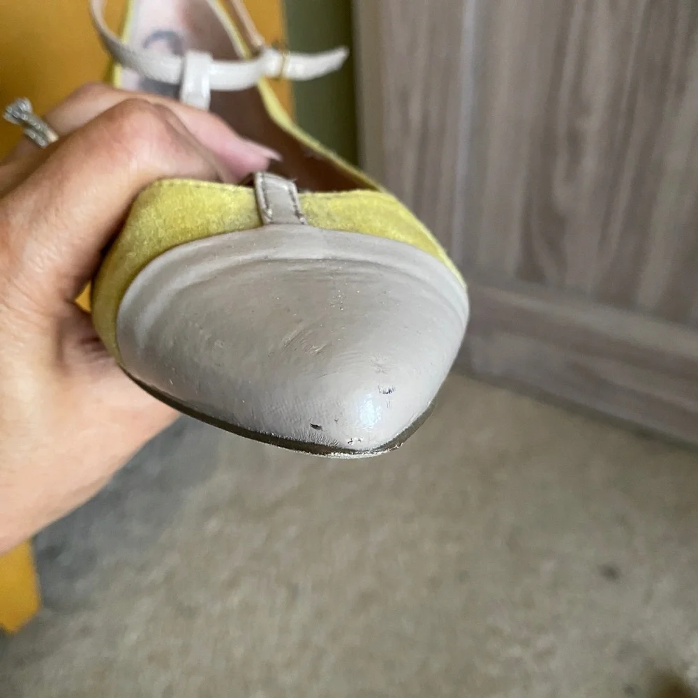 Sole Society x Julianne Hough Yellow and cream pointy toe flats - Picture 9 of 10